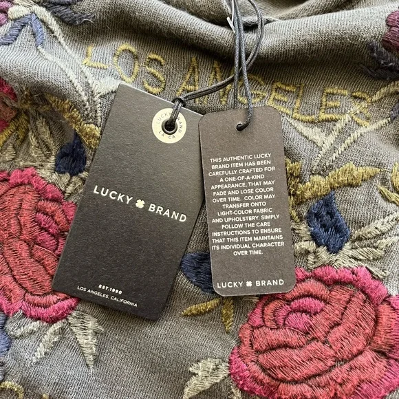 Lucky Brand Dark Gray Floral Hoodie - Picture 7 of 8